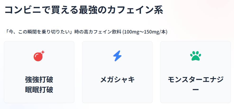 眠気覚ましに最適な飲み物 コンビニで買える最強のカフェイン系