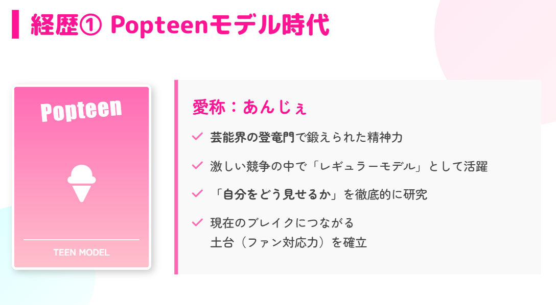 今井アンジェリカ　昔のPopteenモデル時代の経歴