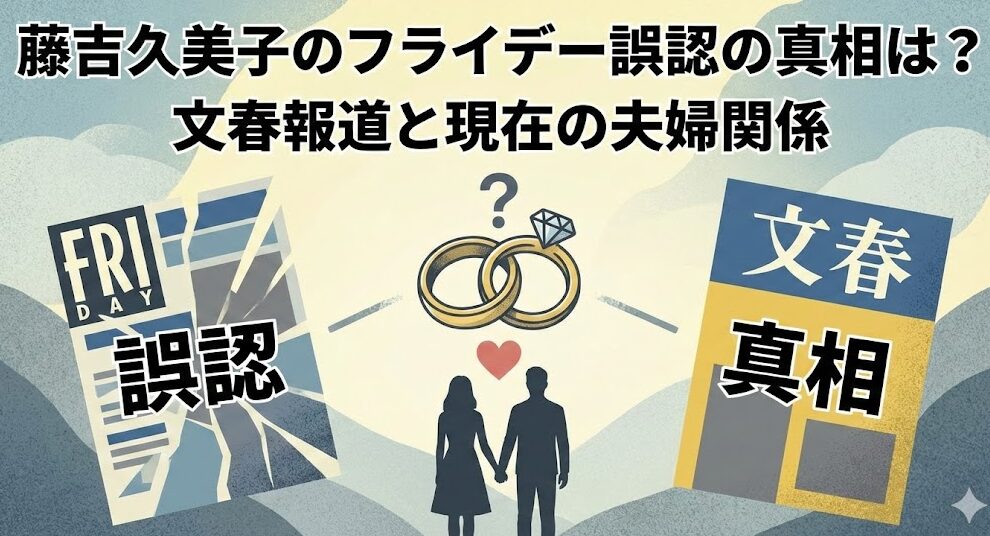 藤吉久美子のフライデー誤認の真相は？文春報道と現在の夫婦関係