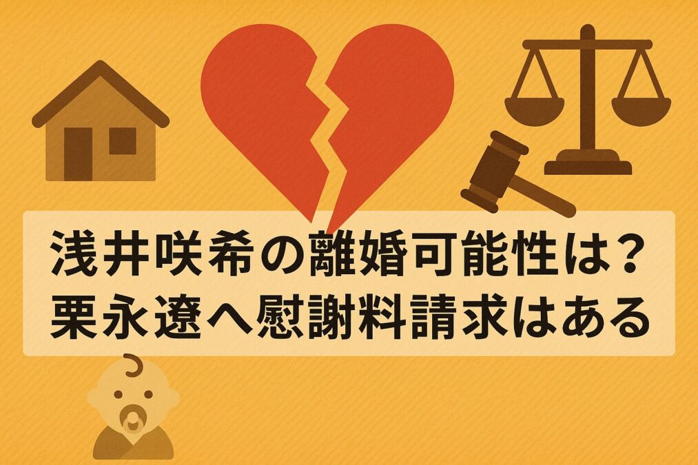 浅井咲希の離婚可能性は?栗永遼へ慰謝料請求はある?