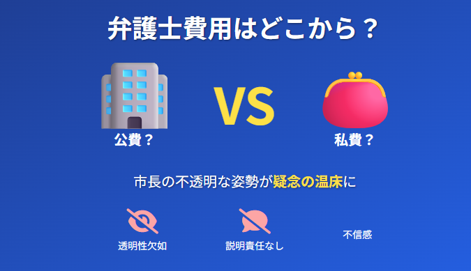 田久保市長の弁護士は誰かだけではない、費用や退職金なども焦点に：弁護士費用の支払いは私費か？市民の懸念の理由