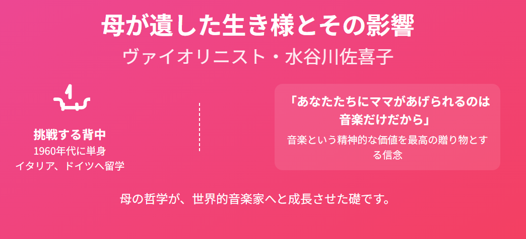 水谷川優子 母が遺した生き様とその影響