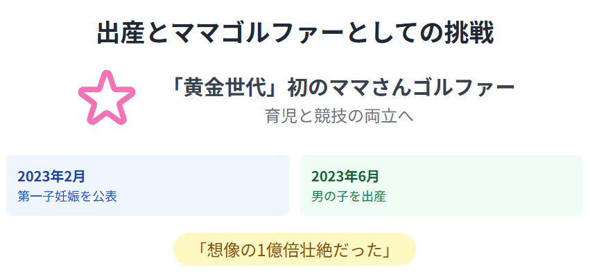 浅井咲希　出産とママゴルファーとしての挑戦