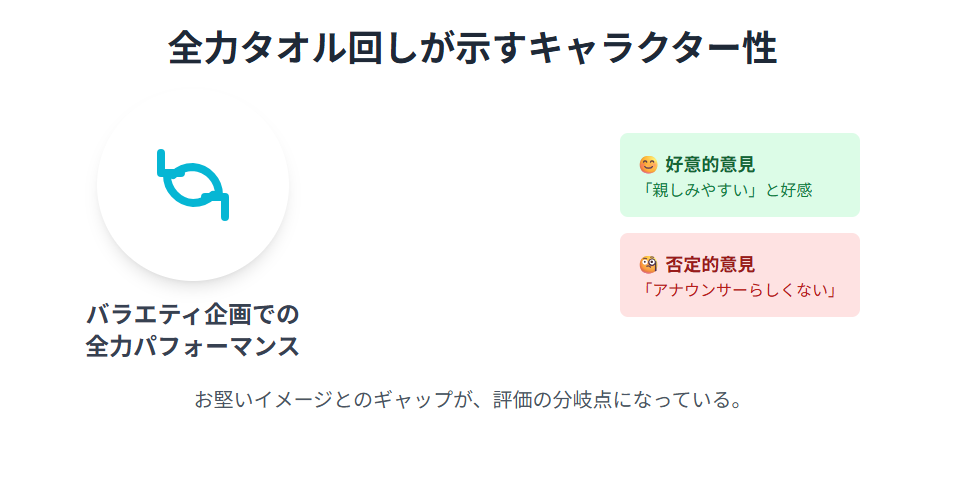 赤木野々花　タオル回しシーンが示すキャラクター性