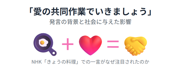 きょうの料理の愛の共同作業は誰の発言かをめぐる背景