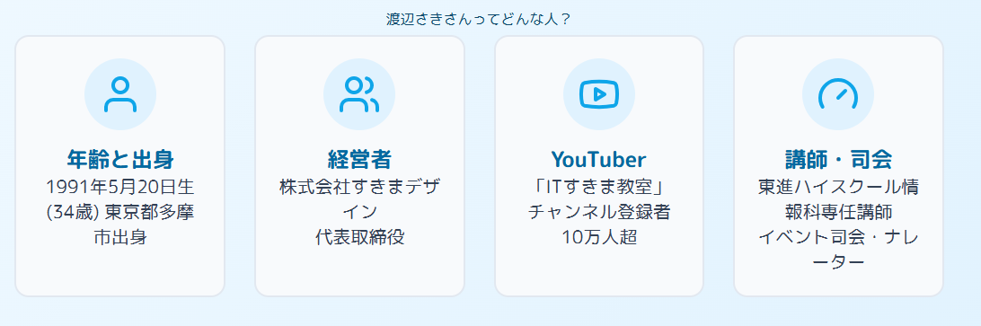 渡辺さきの年齢は何歳?東進やITすきま教室での活躍