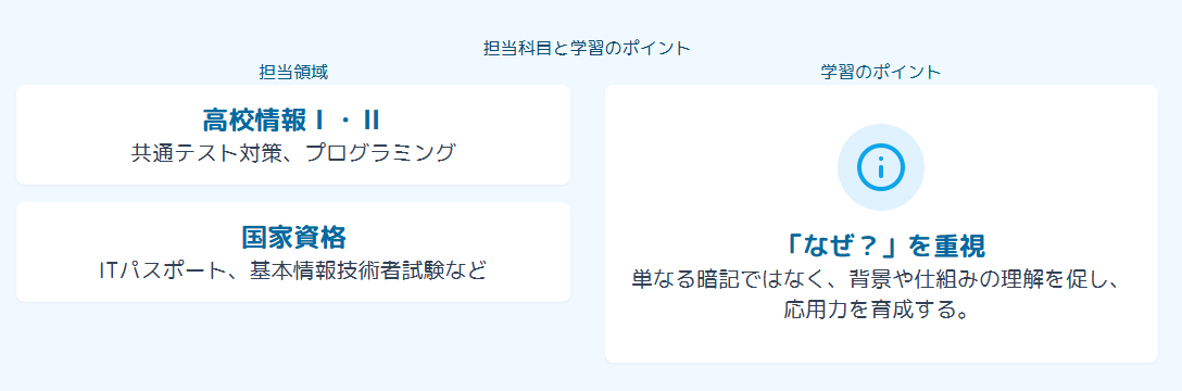 渡辺さき 担当する科目と学習のポイント