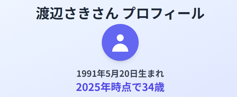 渡辺さきの年齢は何歳?プロフィールまとめ