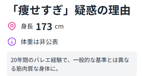 下村彩里　身長と体重から考える「痩せすぎ」疑惑