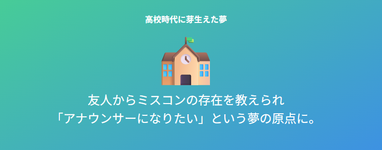 竹井愛乃 高校時代に芽生えたアナウンサーへの夢