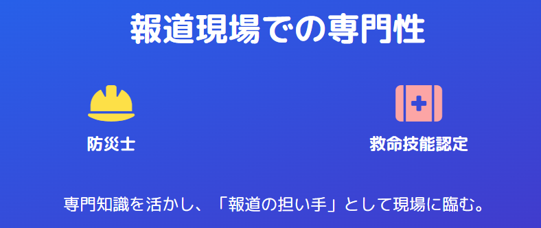 下村彩里 報道現場で発揮される使命感と強み