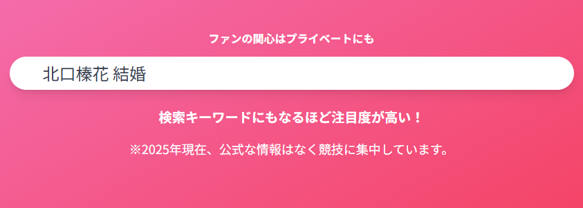 北口榛花 結婚に関する話題とファンの関心