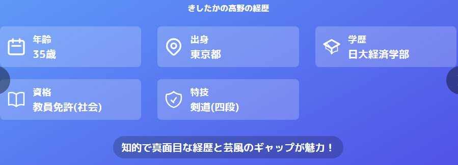きしたかの高野の年齢と経歴を紹介
