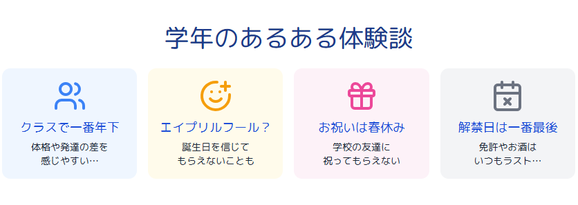4月1日生まれ 学年のあるあるで語られる体験談