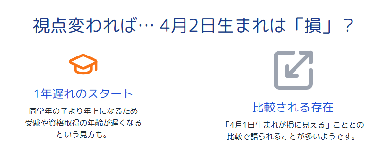 4月2日生まれが損と言われる視点