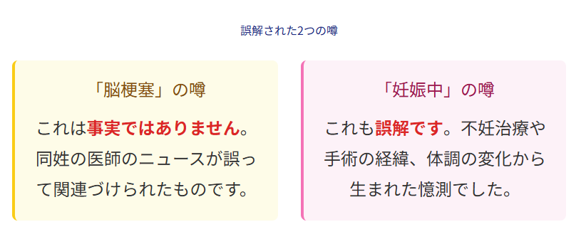 中井美穂　脳梗塞と混同された誤解の背景　妊娠中と誤解された過去のエピソード