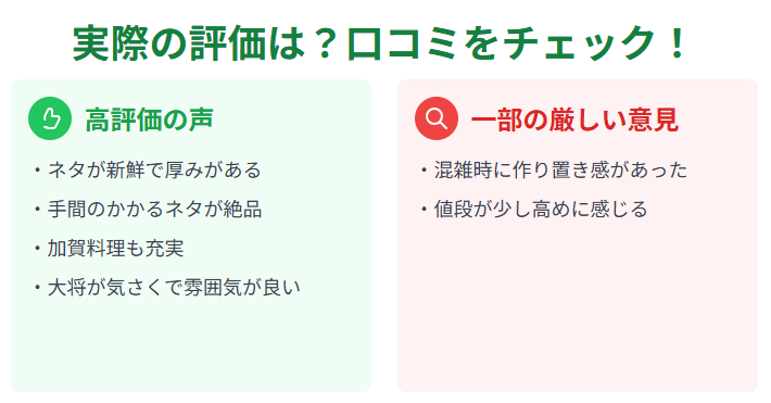 あかめ寿司の口コミから見える実際の評価