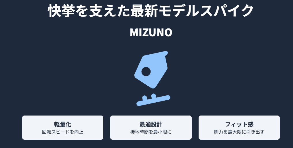 清水空跳 　スパイクのメーカーに選ばれたMIZUNOの最新モデル