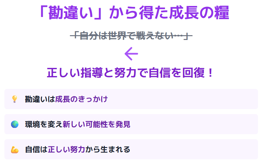 北口榛花　勘違いが導いた貴重な経験と教訓