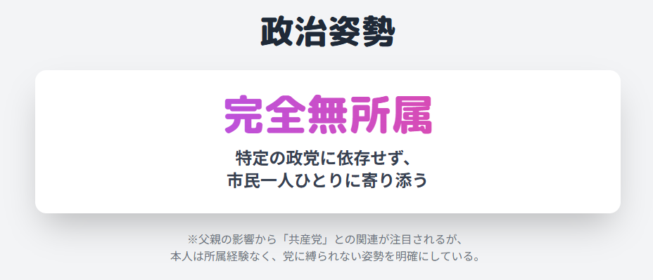 共産党との関係と無所属を貫く小川晶の姿勢