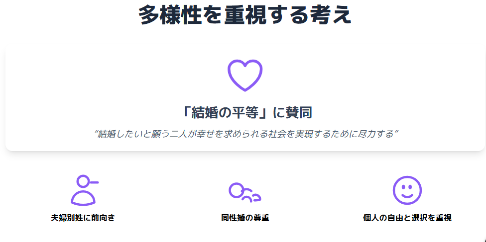 牧島かれん　多様性を重視する夫婦別姓や同性婚への考え