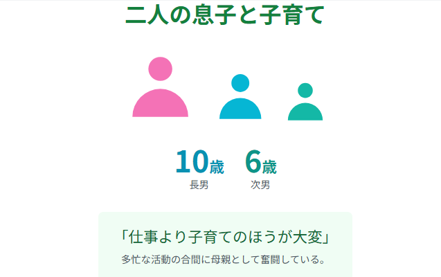 猿田佐世　二人の子供の年齢や子育てエピソード