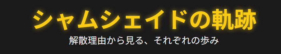 シャムシェイドの解散理由から見るその後の歩み