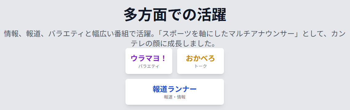 橋本和花子 出演番組を通じた多方面での活躍
