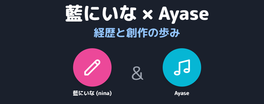 藍にいなとあやせをつなぐ経歴と創作の歩み