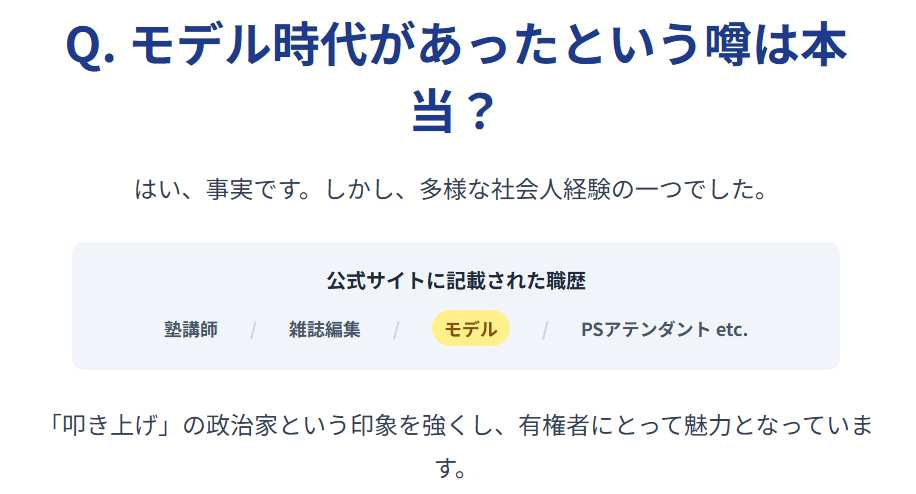 小野田紀美 モデル時代があったという噂は本当?