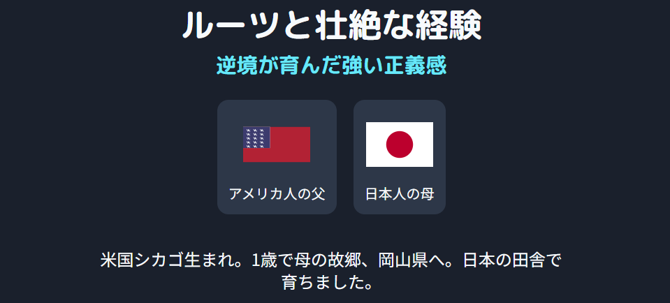 小野田紀美 アメリカ人の父親と日本人の両親
