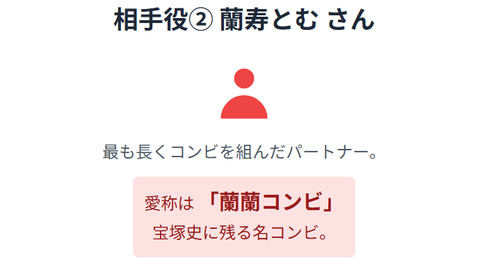 蘭乃はなの歴代相手役は? 2人目:蘭寿とむさん