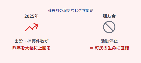熊の駆除現場の状況