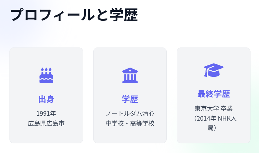 NHK中山果奈アナのプロフィールと学歴