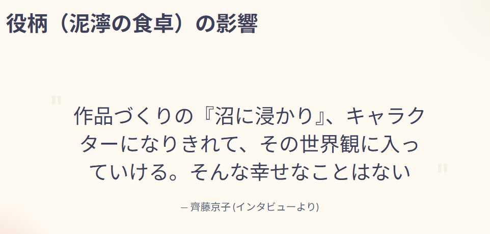 齊藤京子　泥濘の食卓での幸薄い役柄の影響