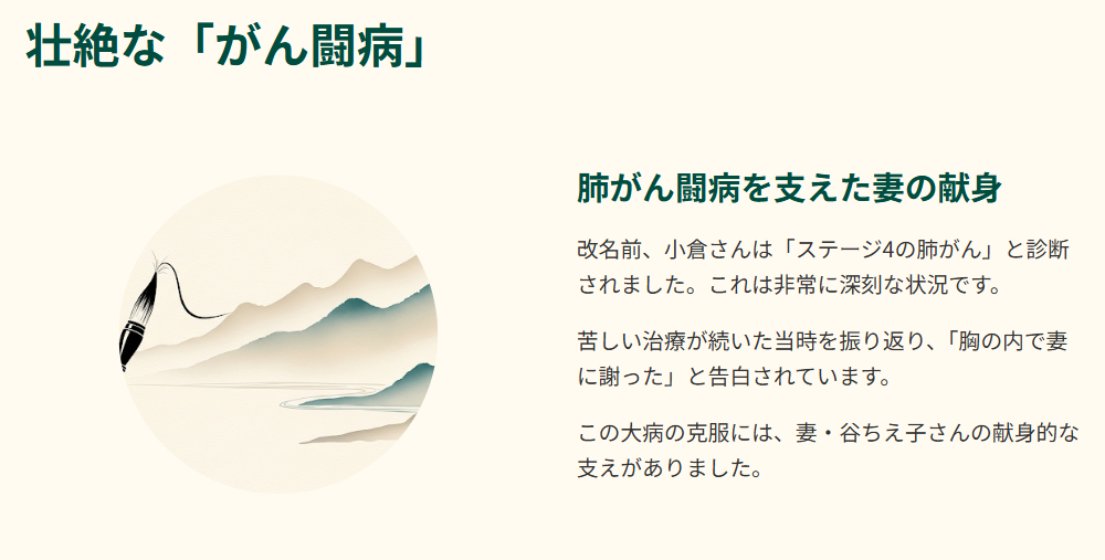 小倉蒼蛙 肺がん闘病を支えた妻の献身