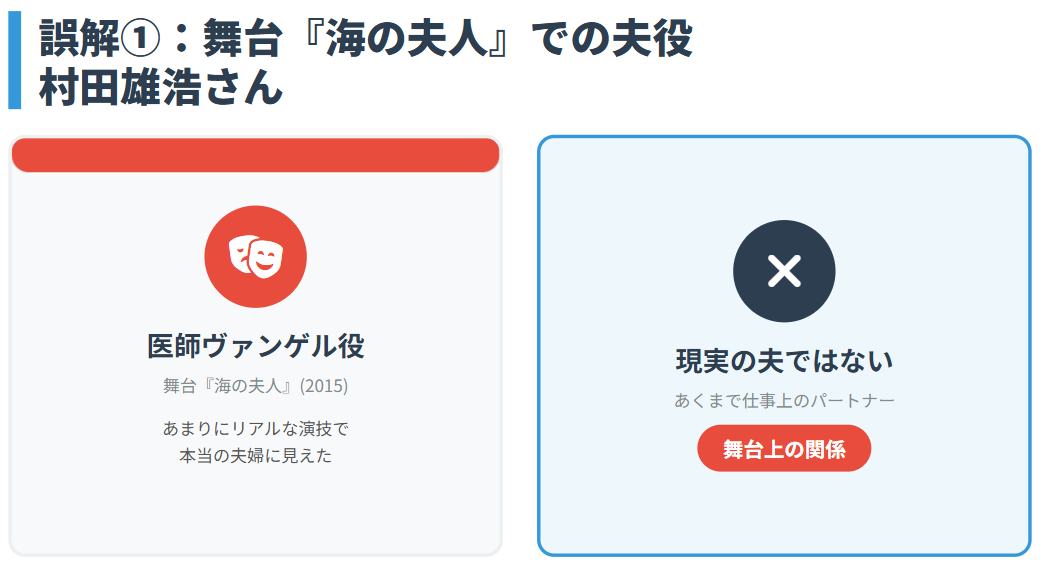 麻実れい　舞台海の夫人での夫役は村田雄浩