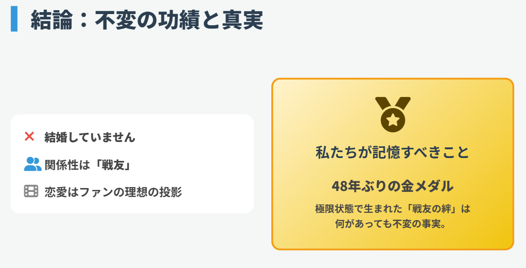 まとめ：石川佳純と吉村真晴の結婚に関する結論と不変の功績