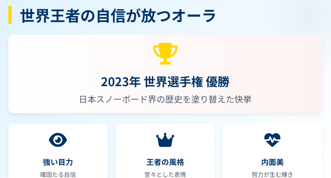 三木つばき スノーボードの実績と自信の表れ