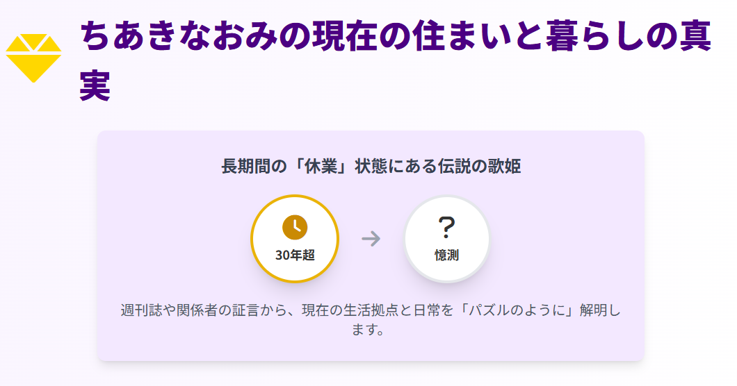 ちあきなおみの現在の住まいと暮らしの真実