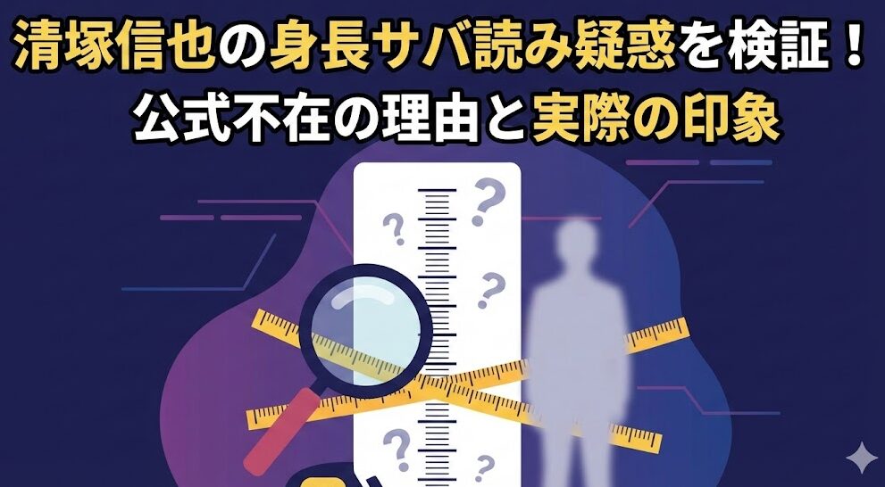 清塚信也の身長サバ読み疑惑を検証！公式不在の理由と実際の印象