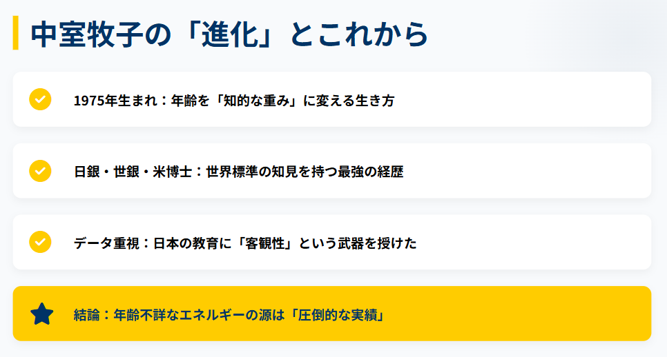 中室牧子の年齢と今後の活躍まとめ