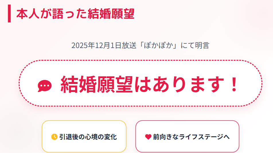 石川佳純　ぽかぽか出演で語った結婚願望と時期