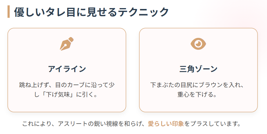 高梨沙羅 優しいタレ目に見せるテクニック