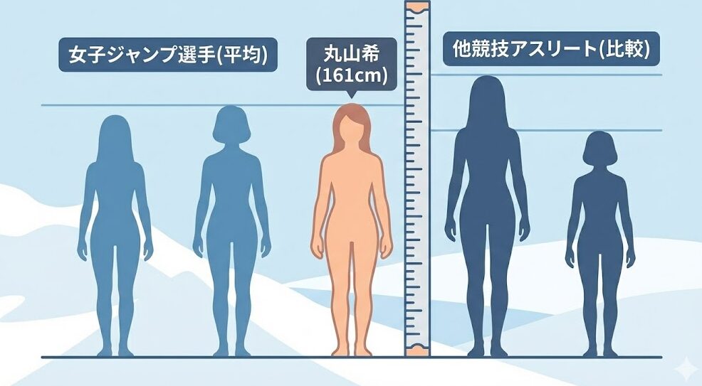 丸山希の身長161cmとBMI規定の関係＆女子選手比較1