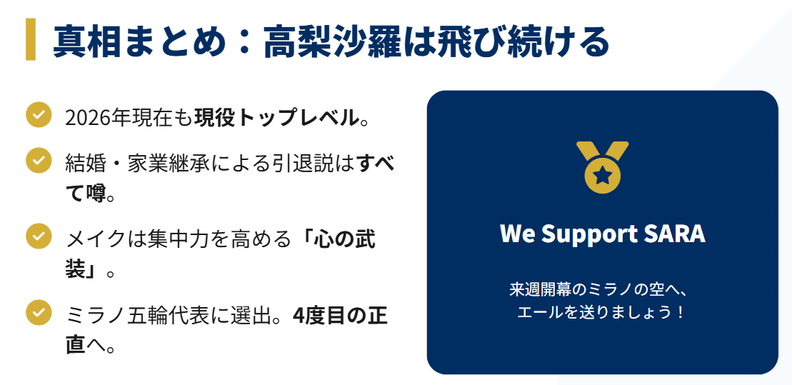 高梨沙羅の引退理由が注目されるのはただの噂！真相まとめ