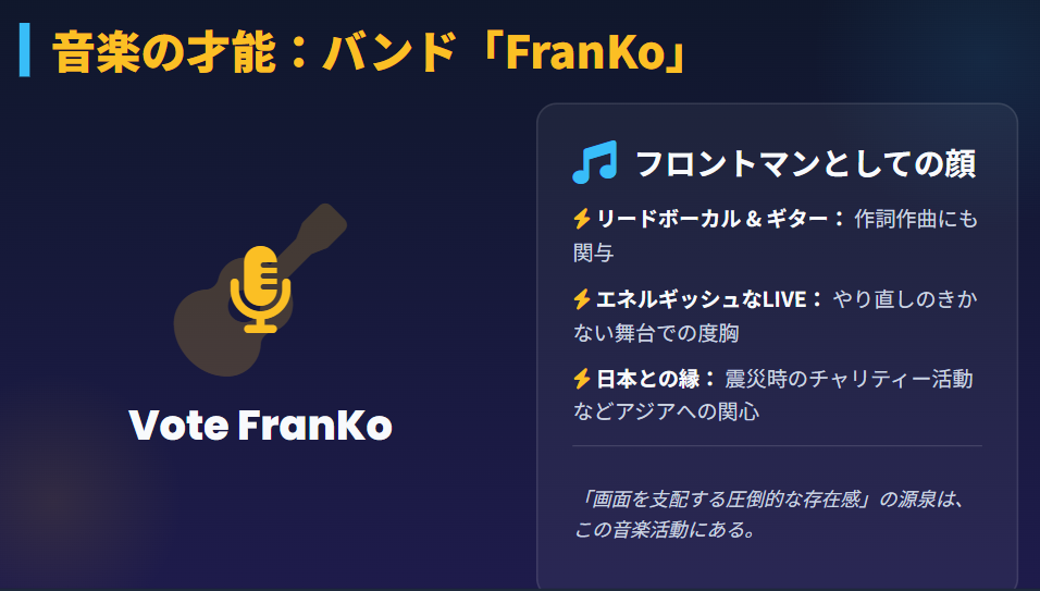 バンドFranKoでの音楽活動とリリース