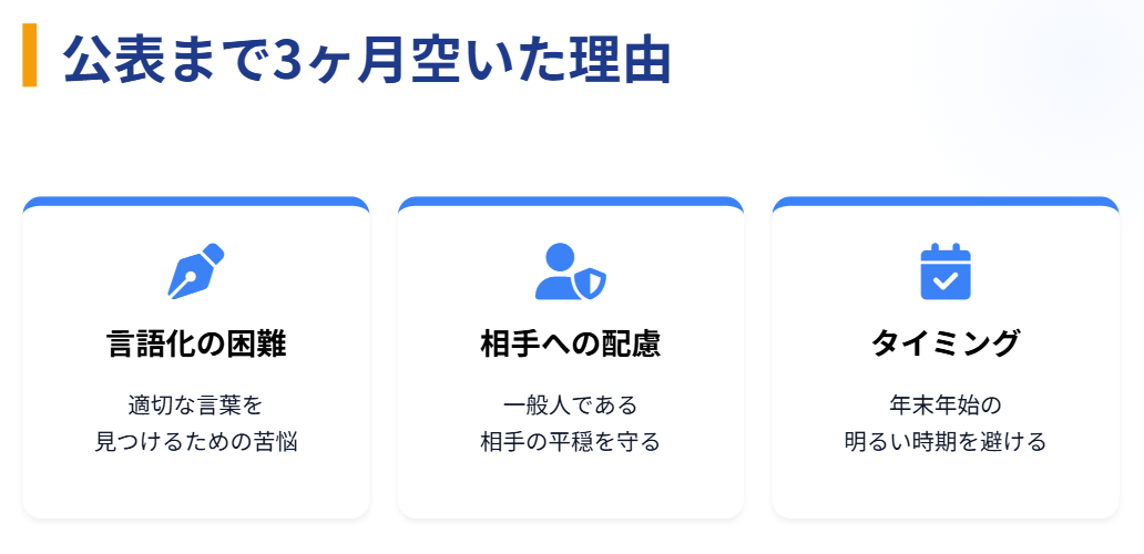 堀元見　公表まで時間が空いた背景