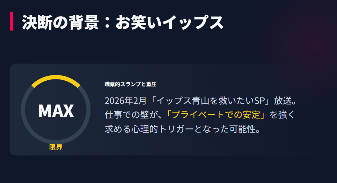 青山フォール勝ち イップスが大きな決断をした原因?