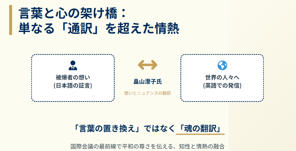 畠山澄子　英語も堪能な才女としての現場経験